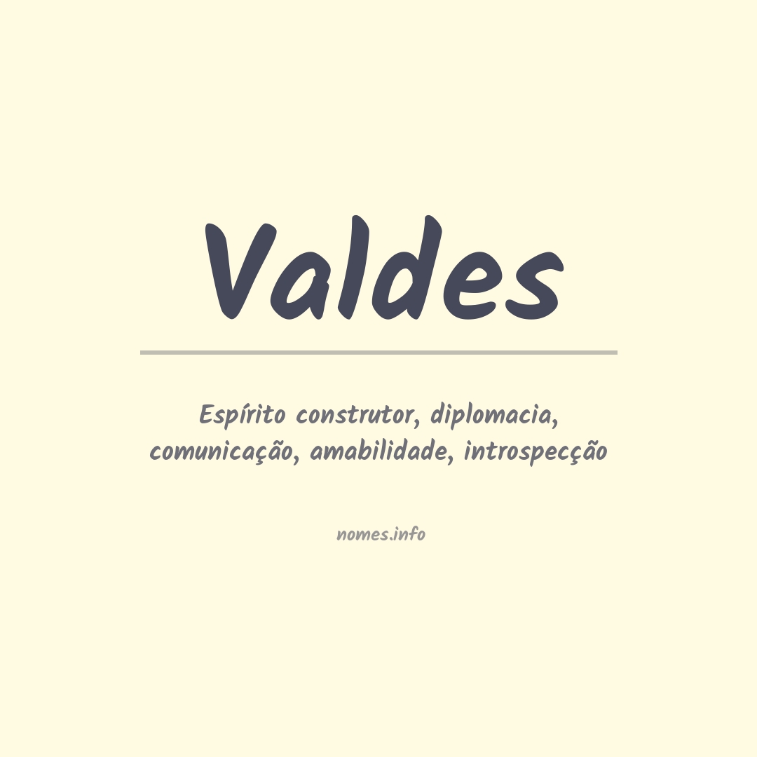 Significado do nome Valdes