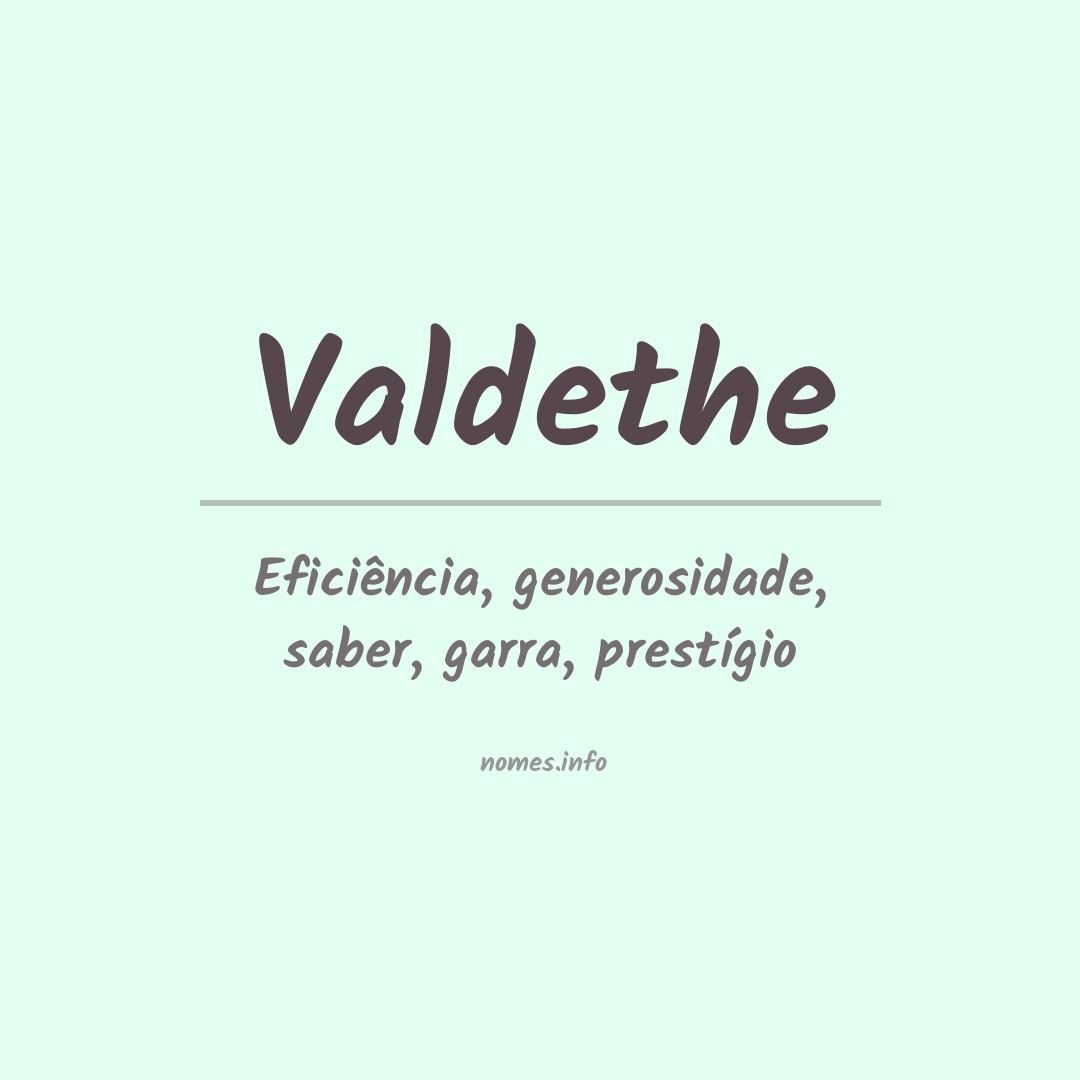 Significado do nome Valdethe