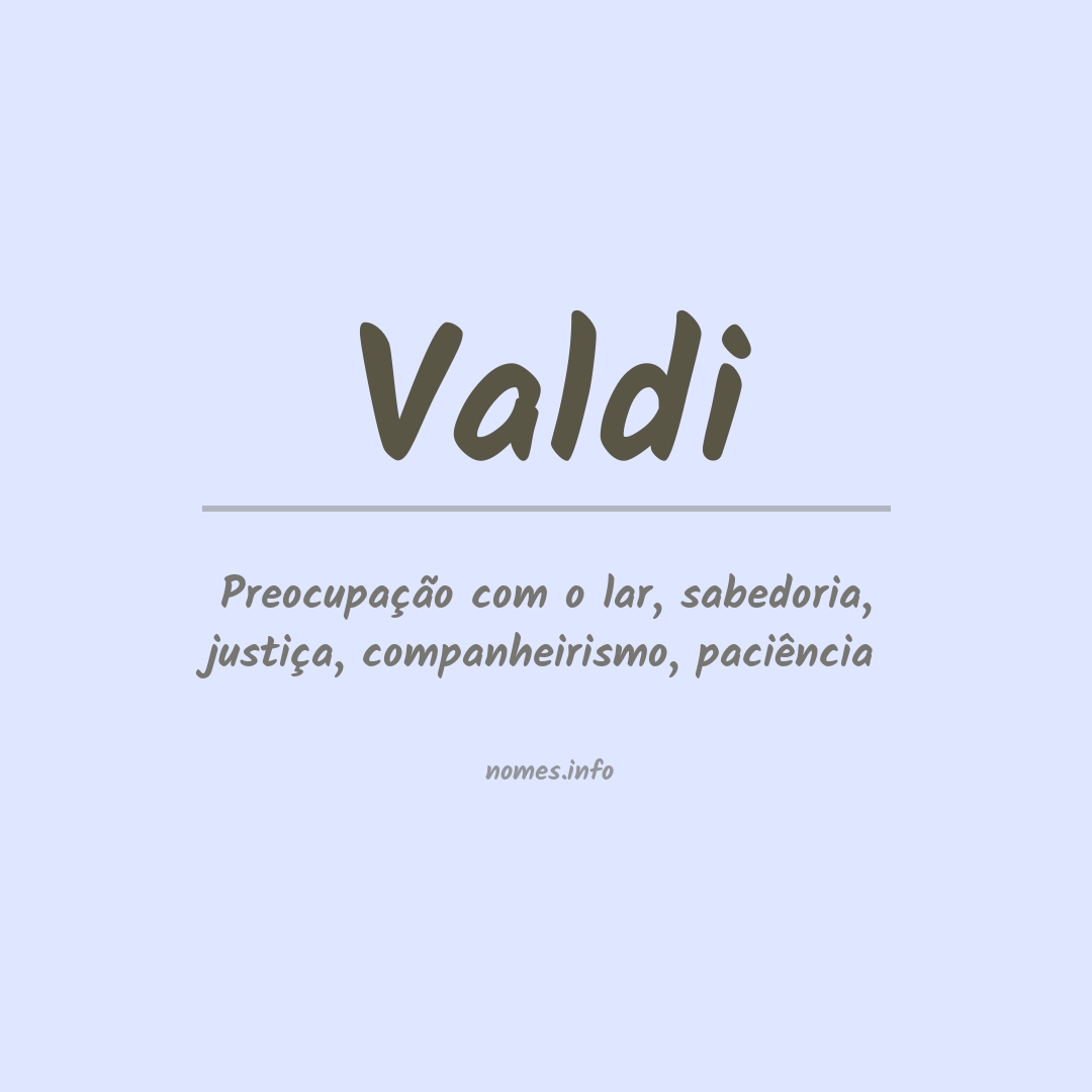 Significado do nome Valdi