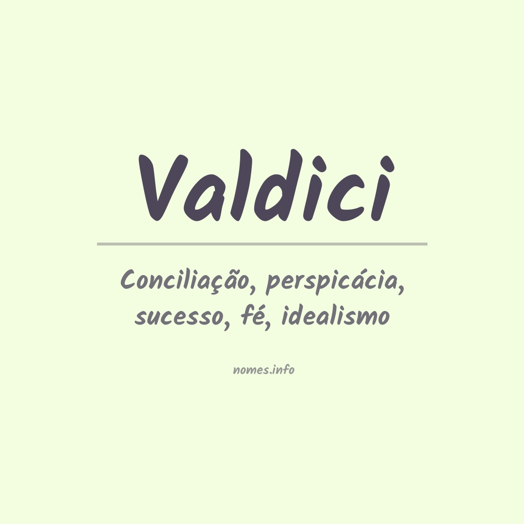 Significado do nome Valdici