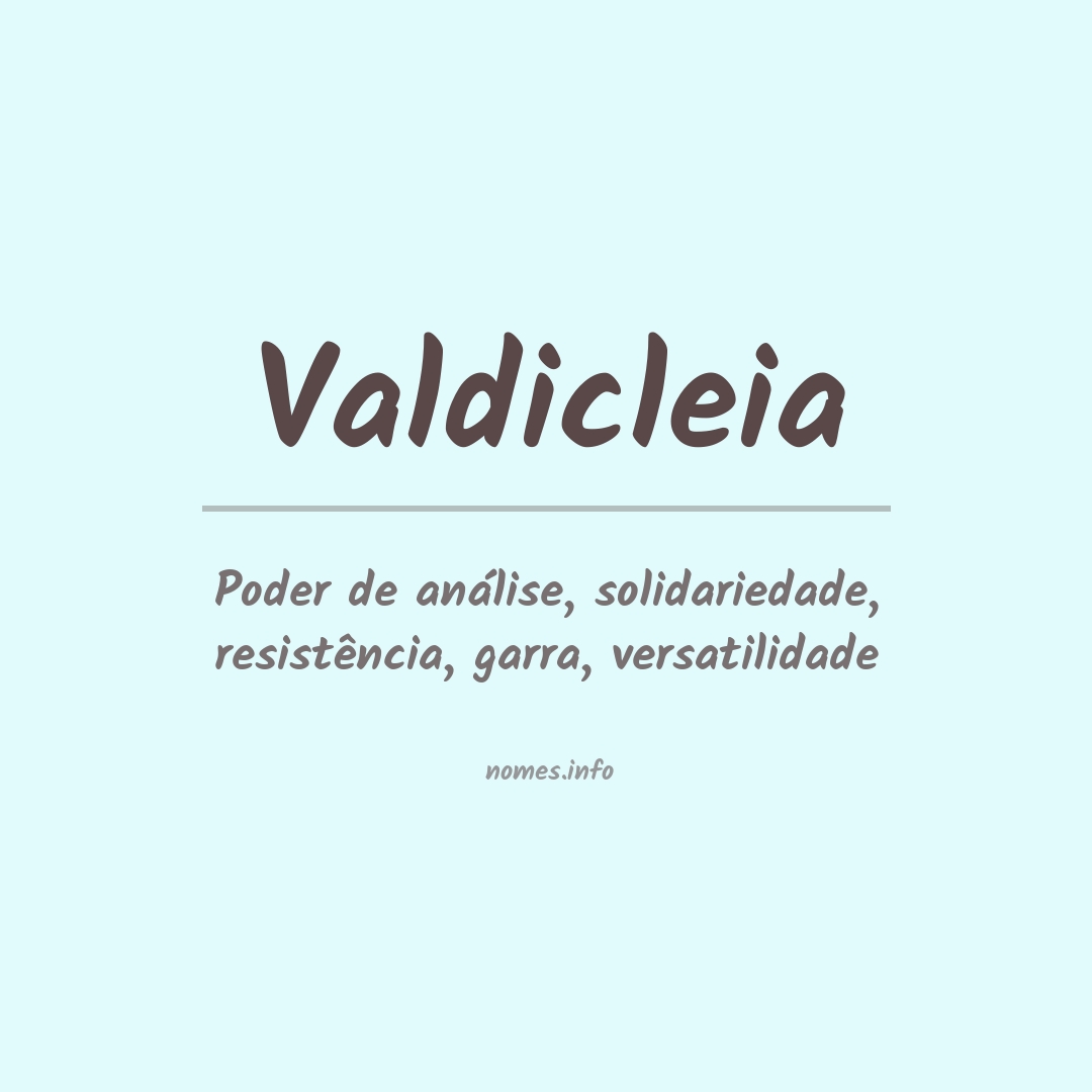 Significado do nome Valdicleia