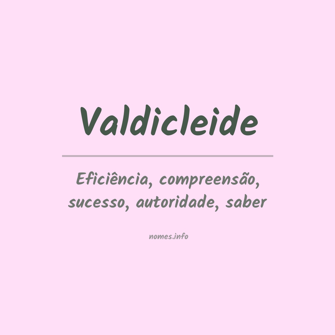 Significado do nome Valdicleide