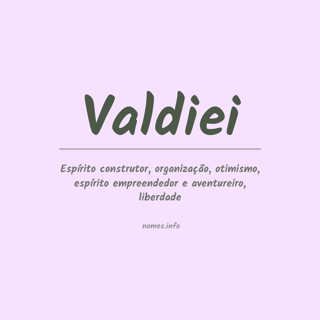 Significado do nome Valdiei