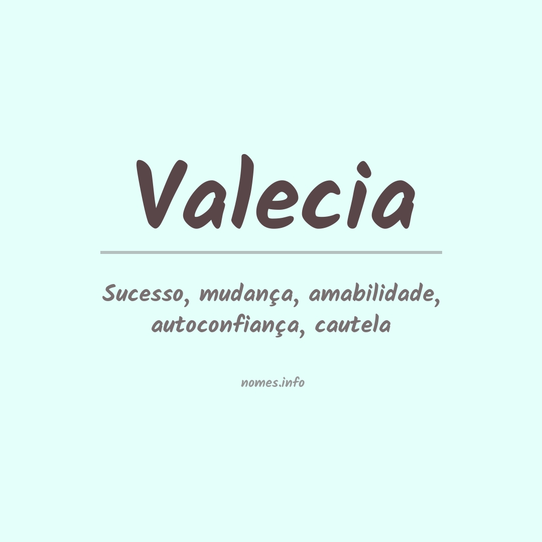 Significado do nome Valecia