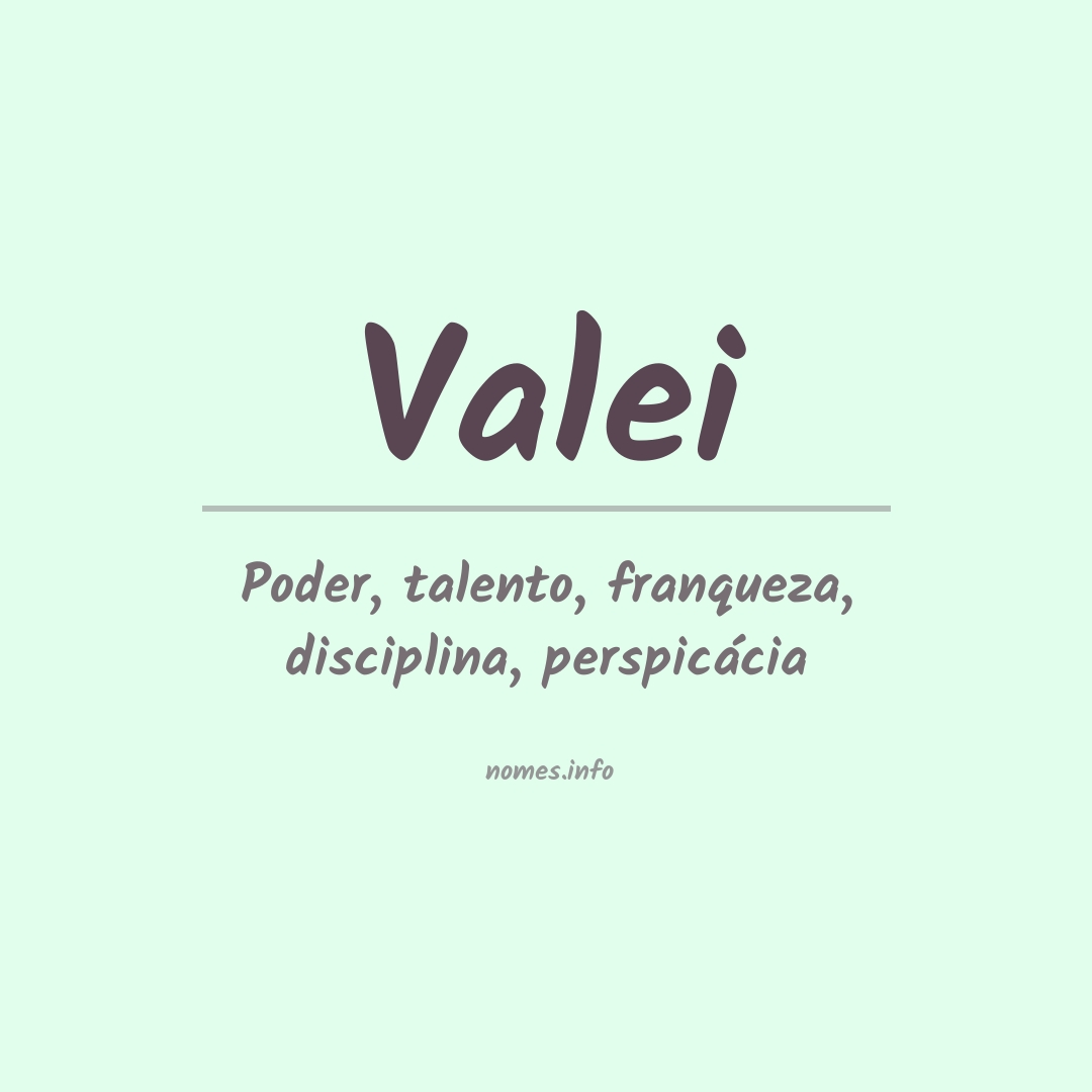 Significado do nome Valei