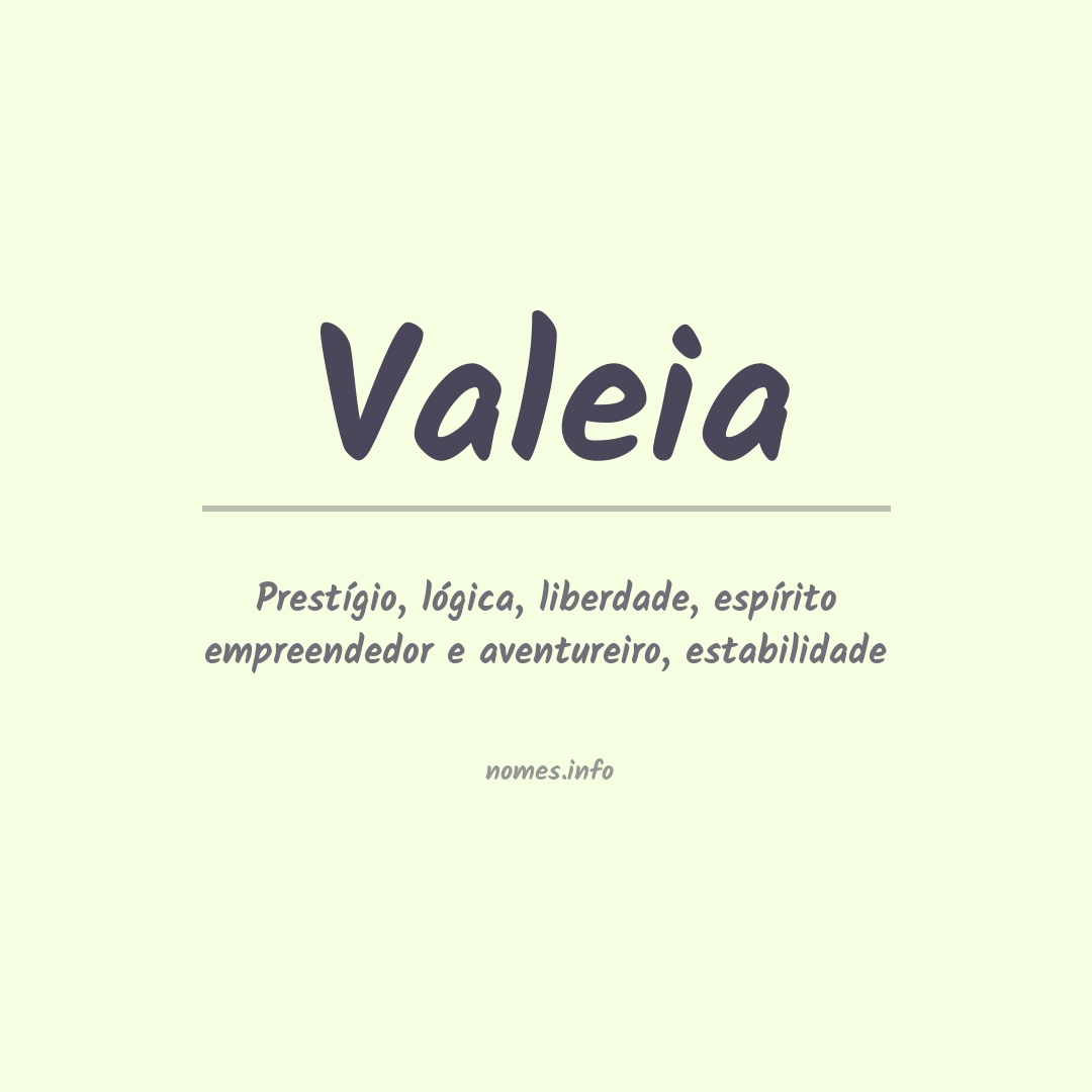 Significado do nome Valeia