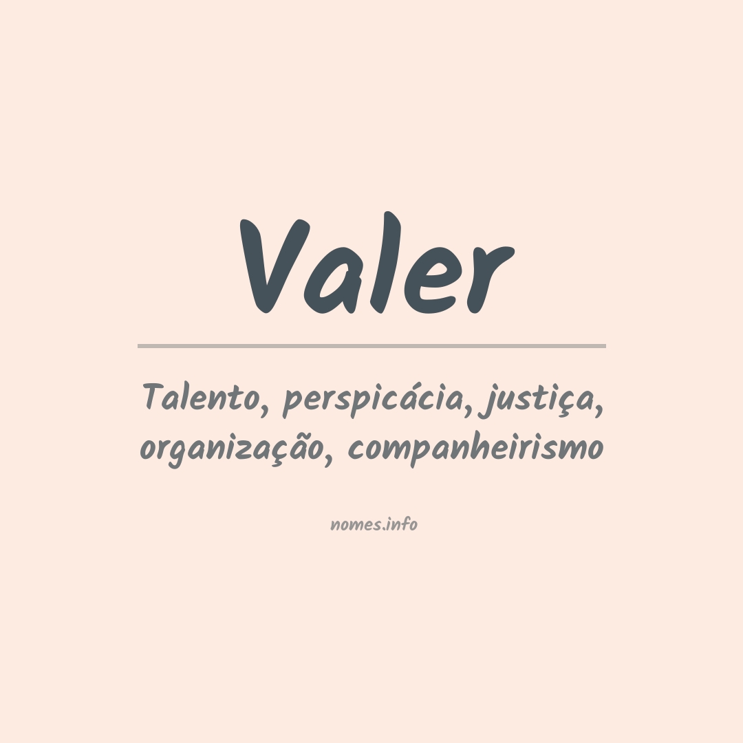 Significado do nome Valer