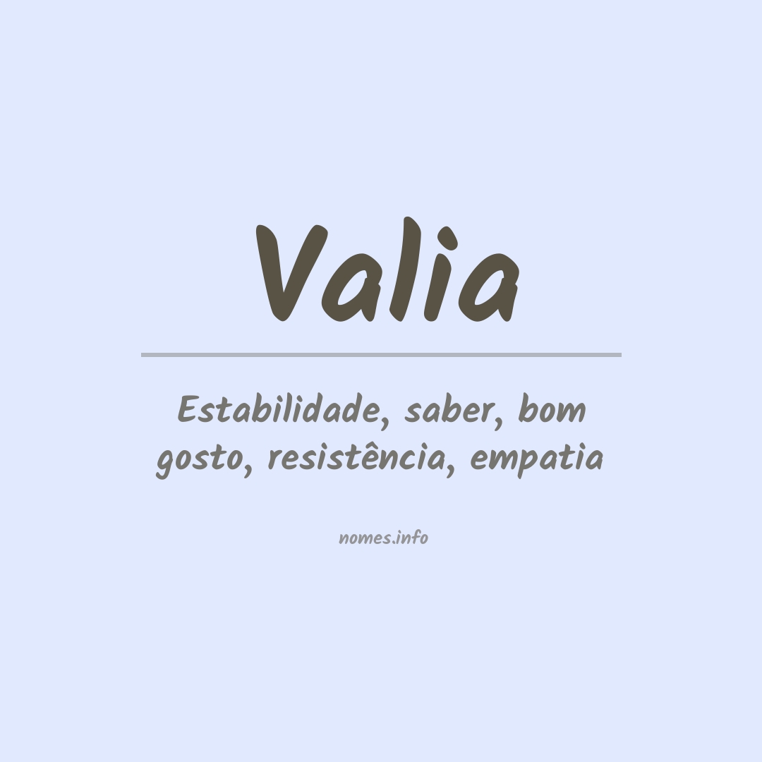 Significado do nome Valia