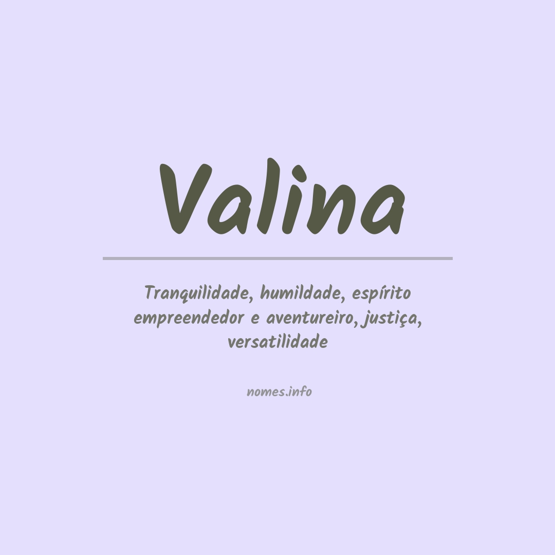 Significado do nome Valina