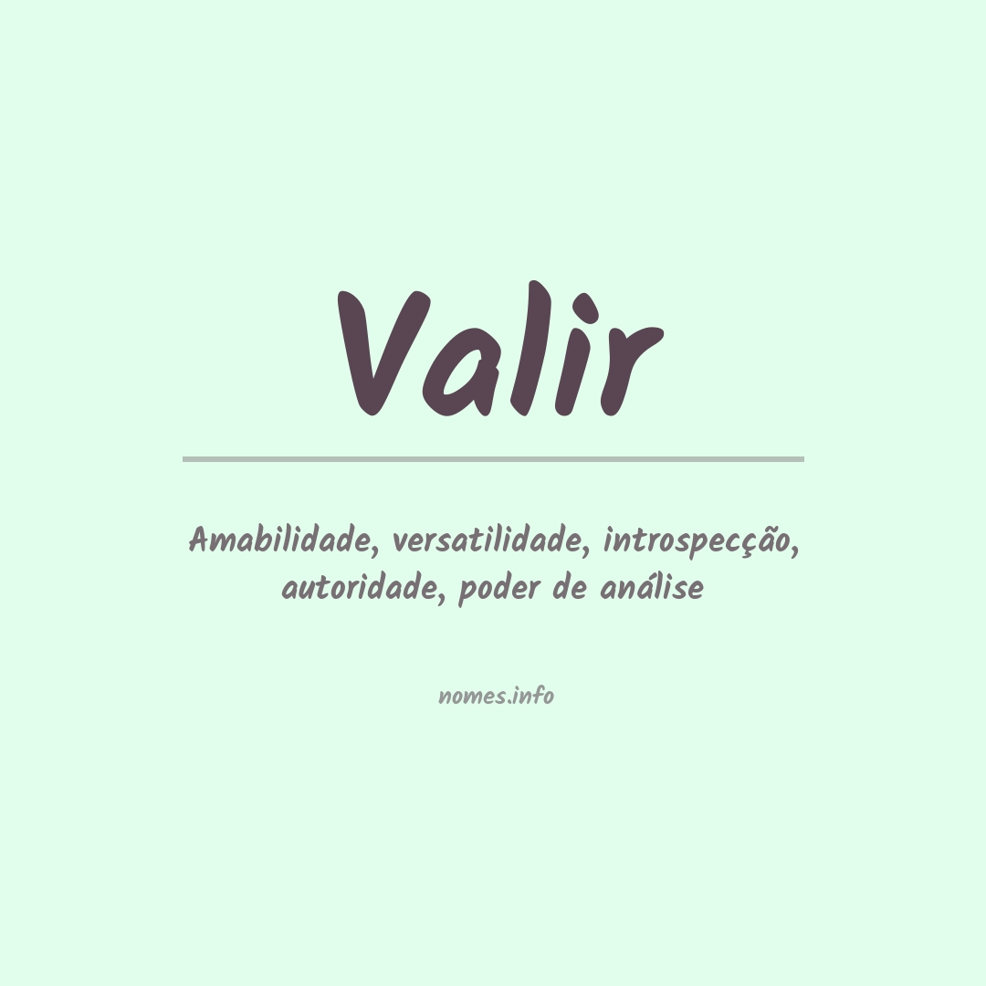 Significado do nome Valir