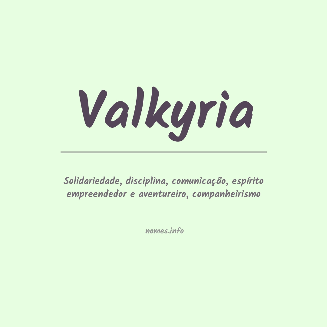 Significado do nome Valkyria