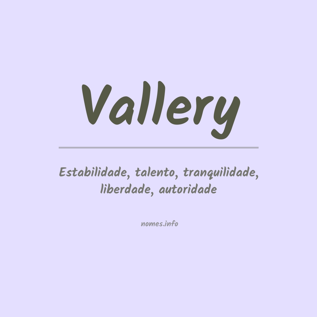 Significado do nome Vallery