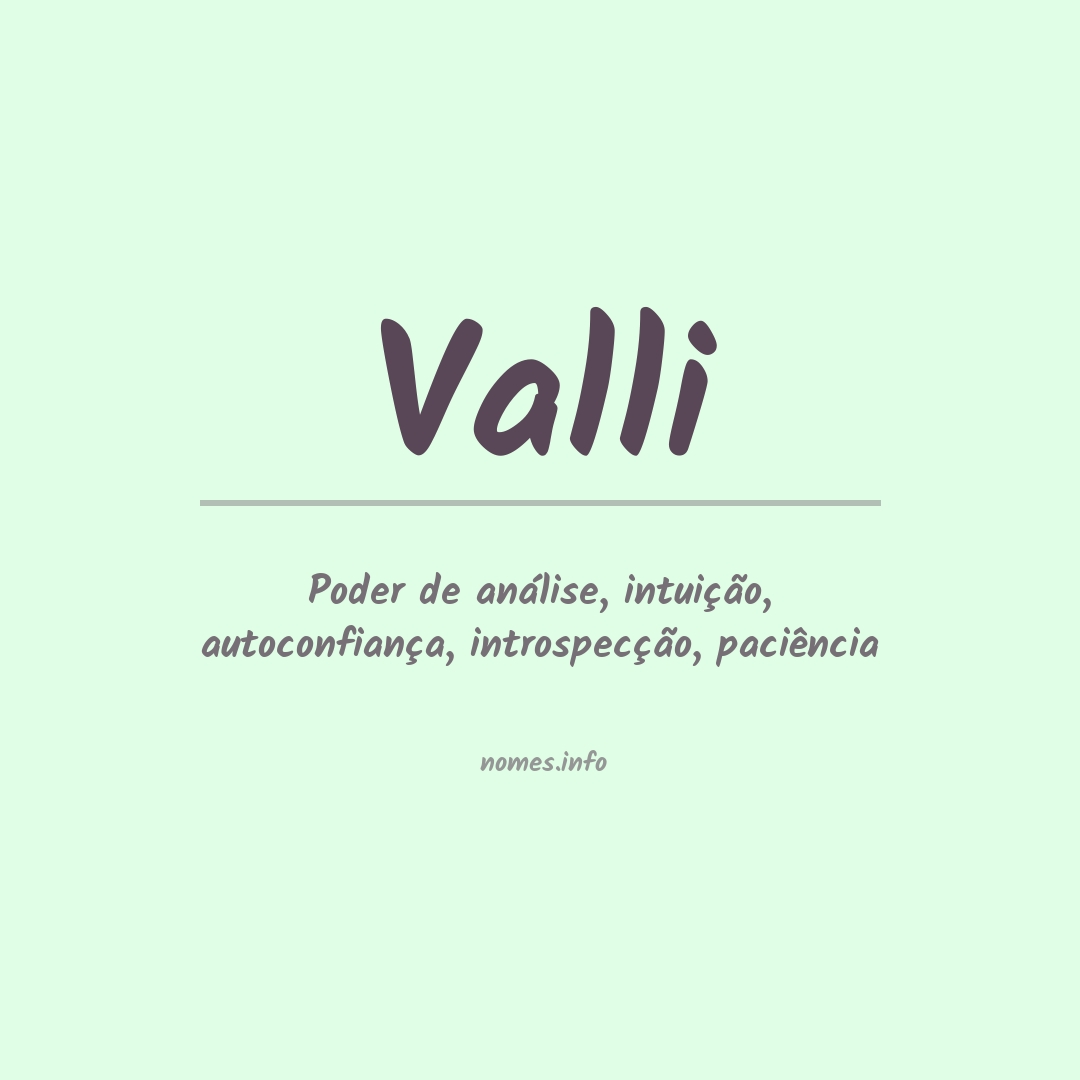 Significado do nome Valli