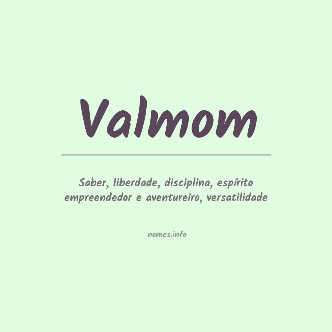 Significado do nome Valmom