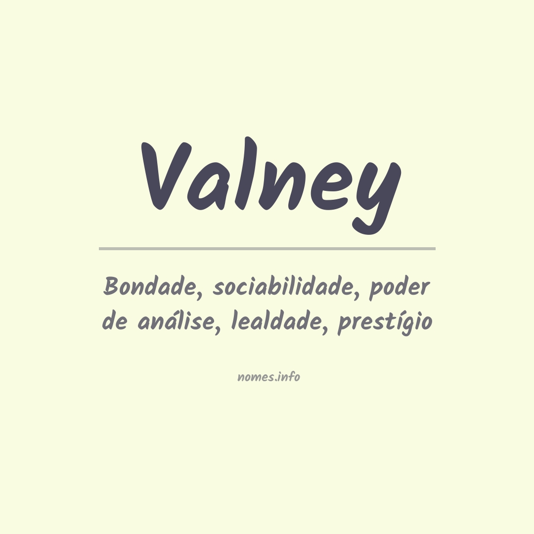 Significado do nome Valney