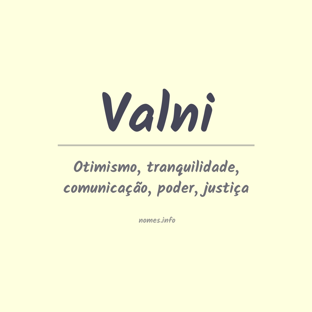 Significado do nome Valni