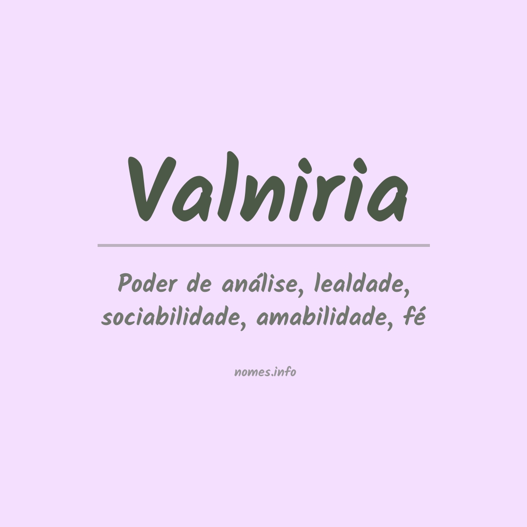 Significado do nome Valniria