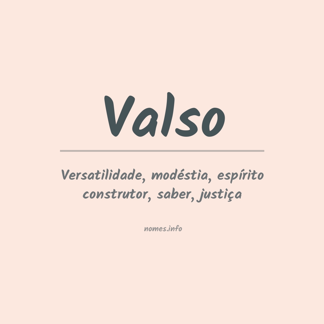 Significado do nome Valso