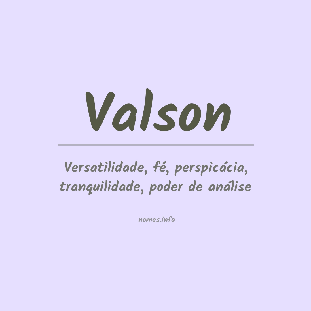 Significado do nome Valson