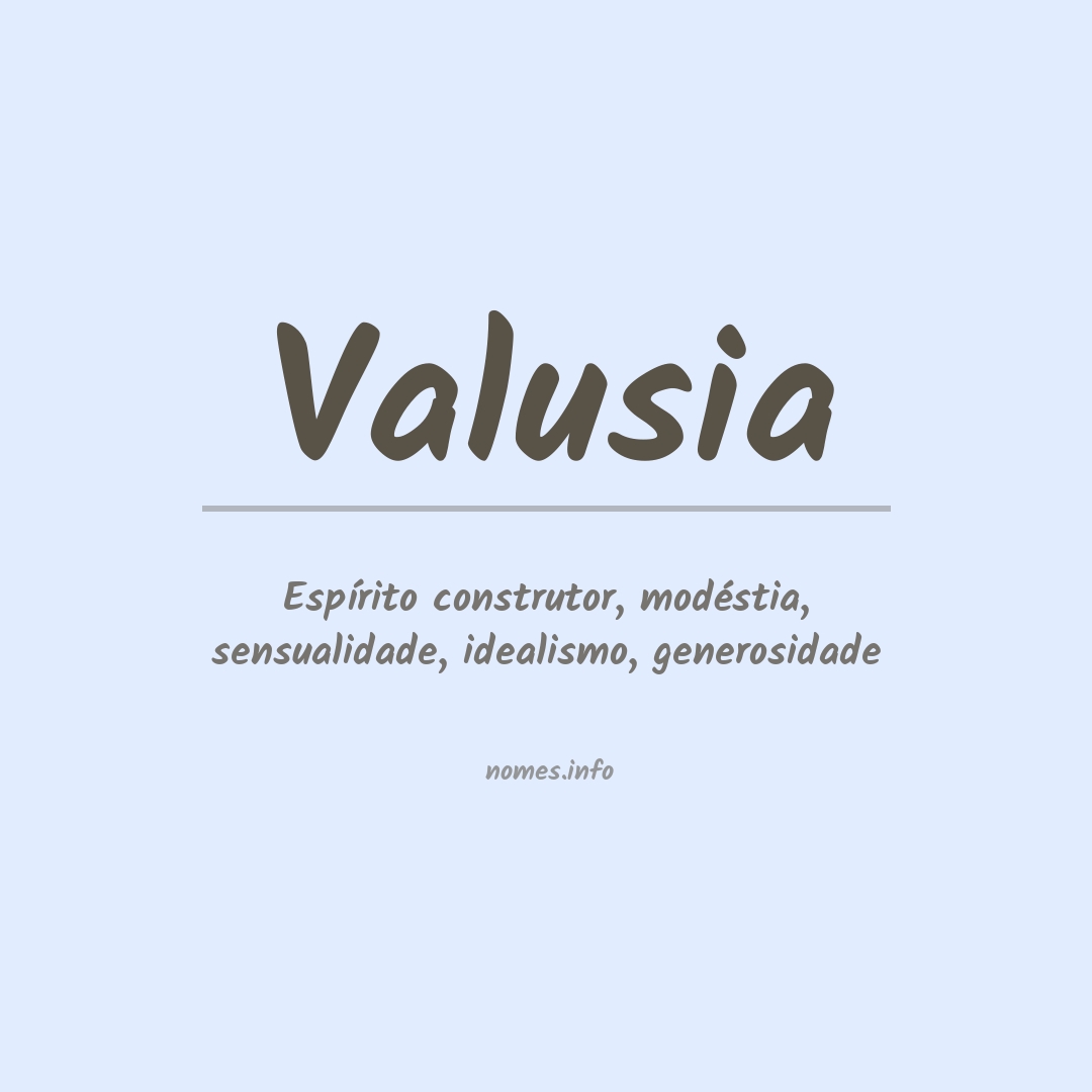 Significado do nome Valusia