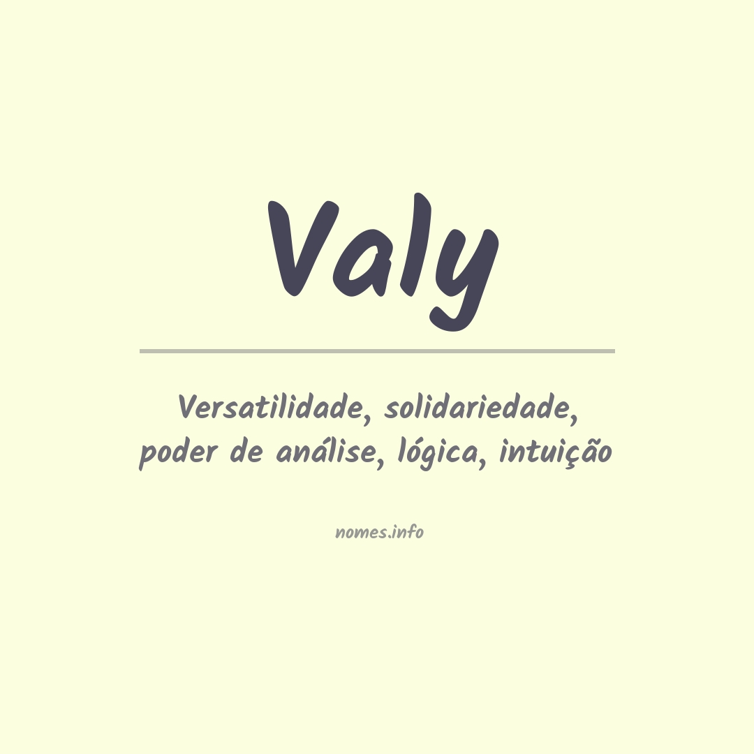 Significado do nome Valy