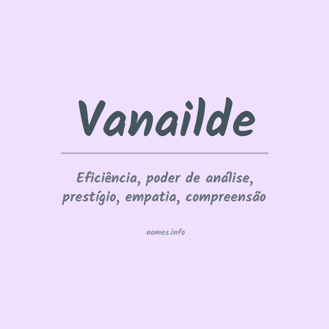 Significado do nome Vanailde