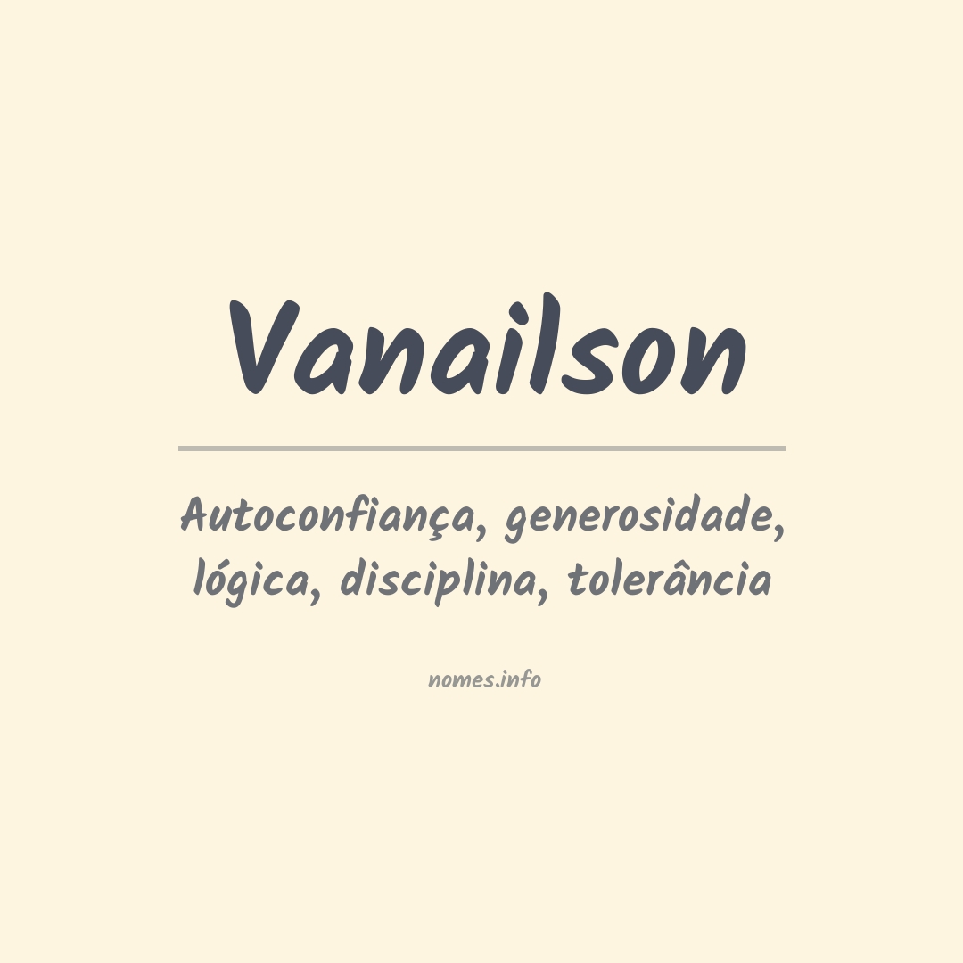 Significado do nome Vanailson
