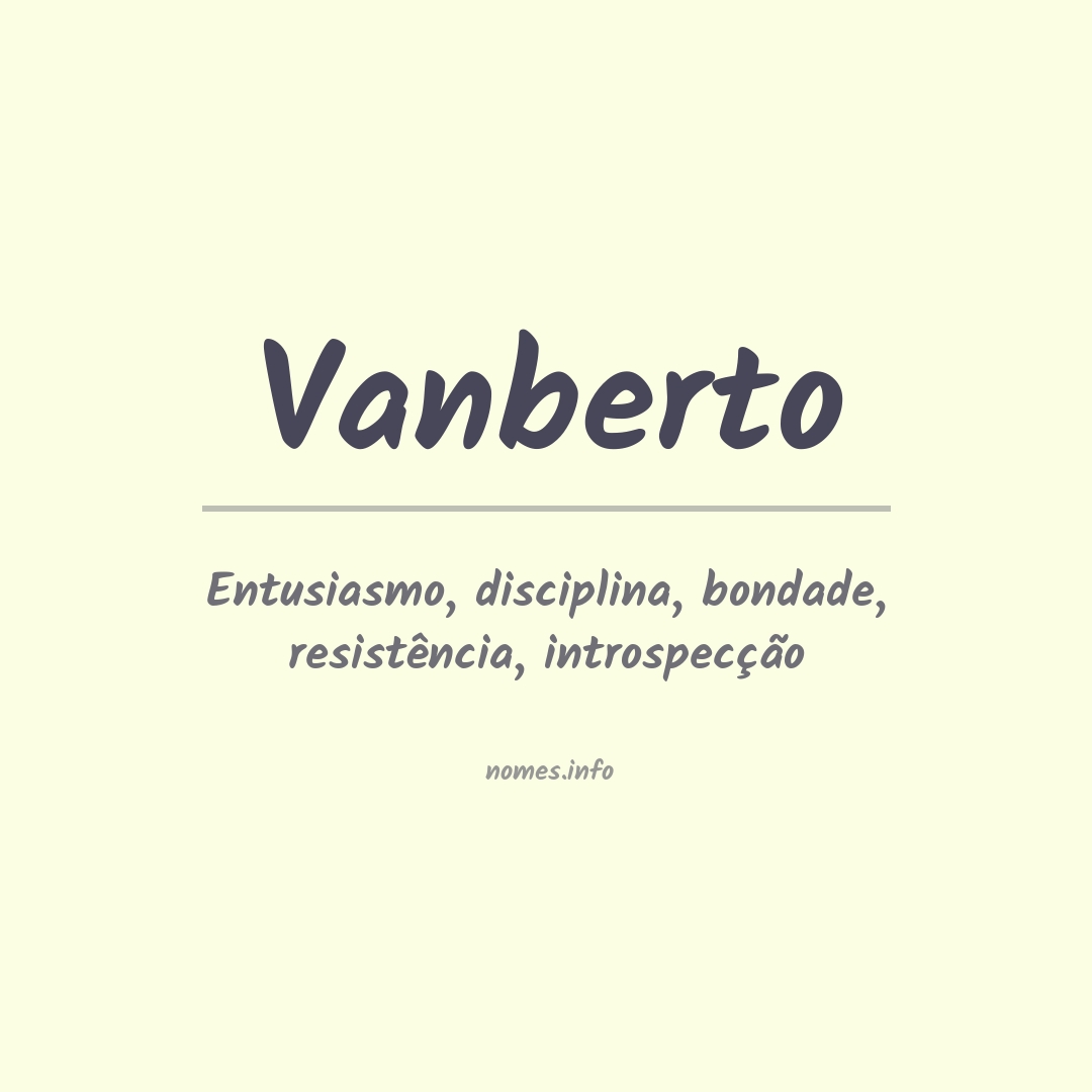 Significado do nome Vanberto