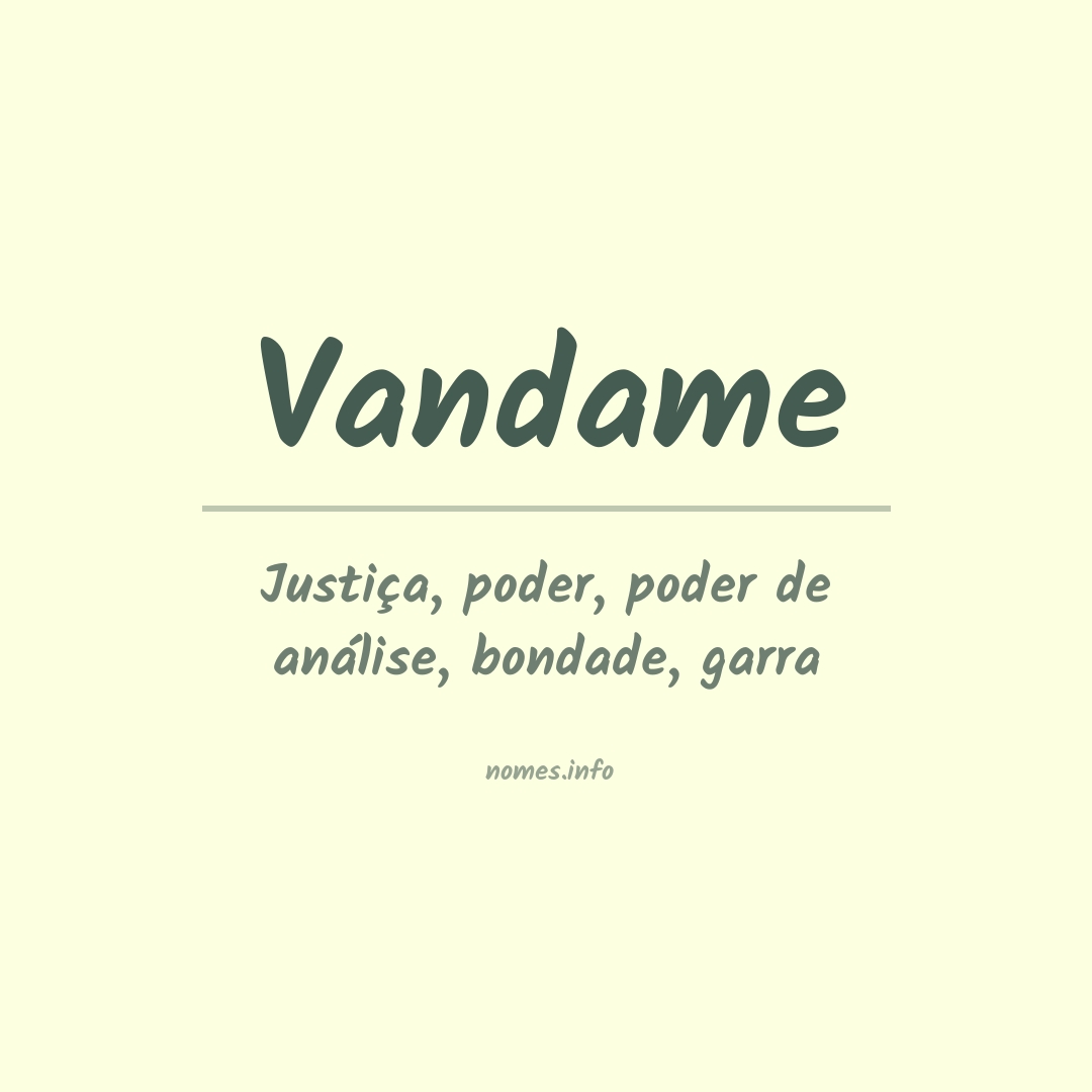 Significado do nome Vandame