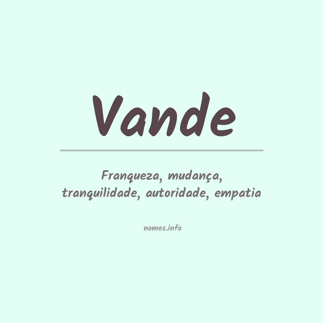 Significado do nome Vande