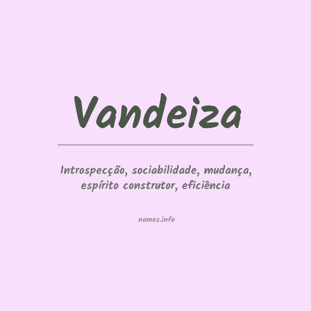 Significado do nome Vandeiza