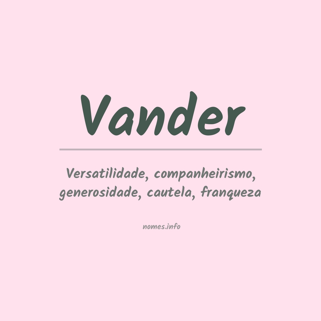 Significado do nome Vander