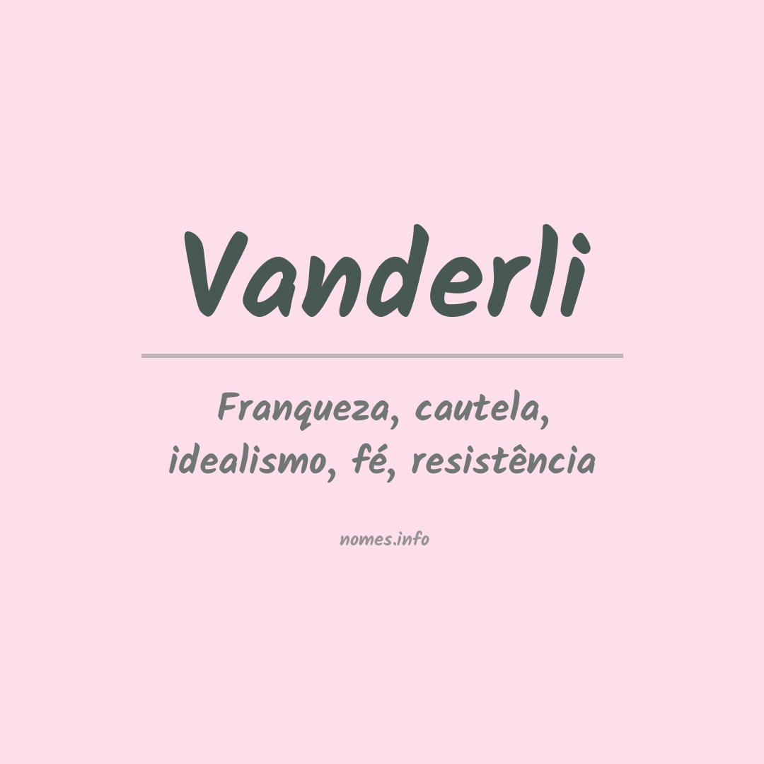 Significado do nome Vanderli