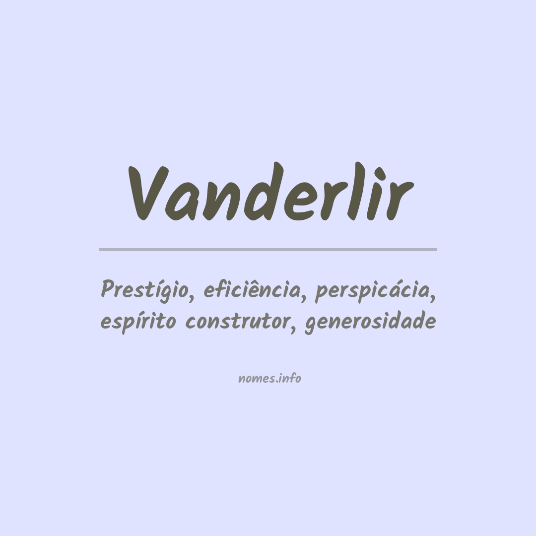 Significado do nome Vanderlir