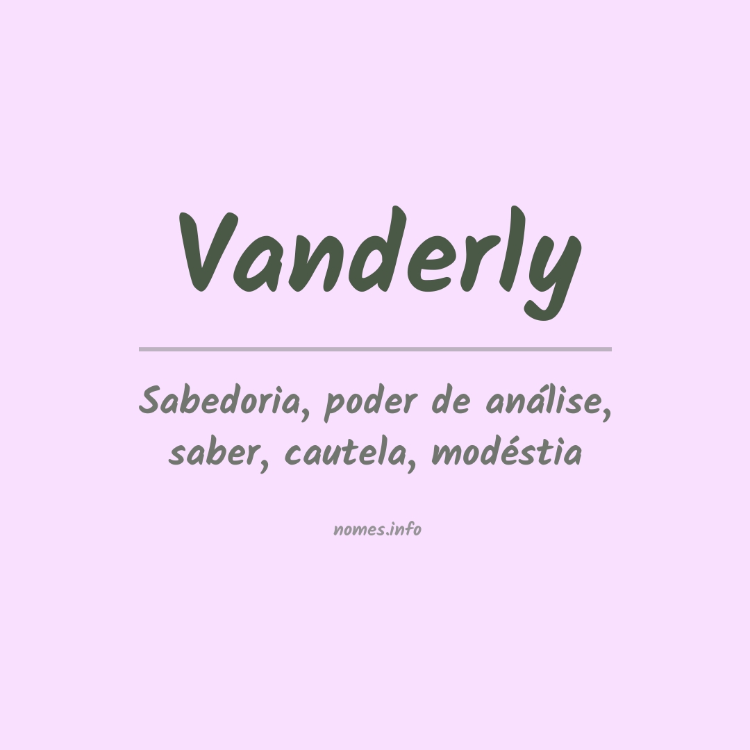Significado do nome Vanderly