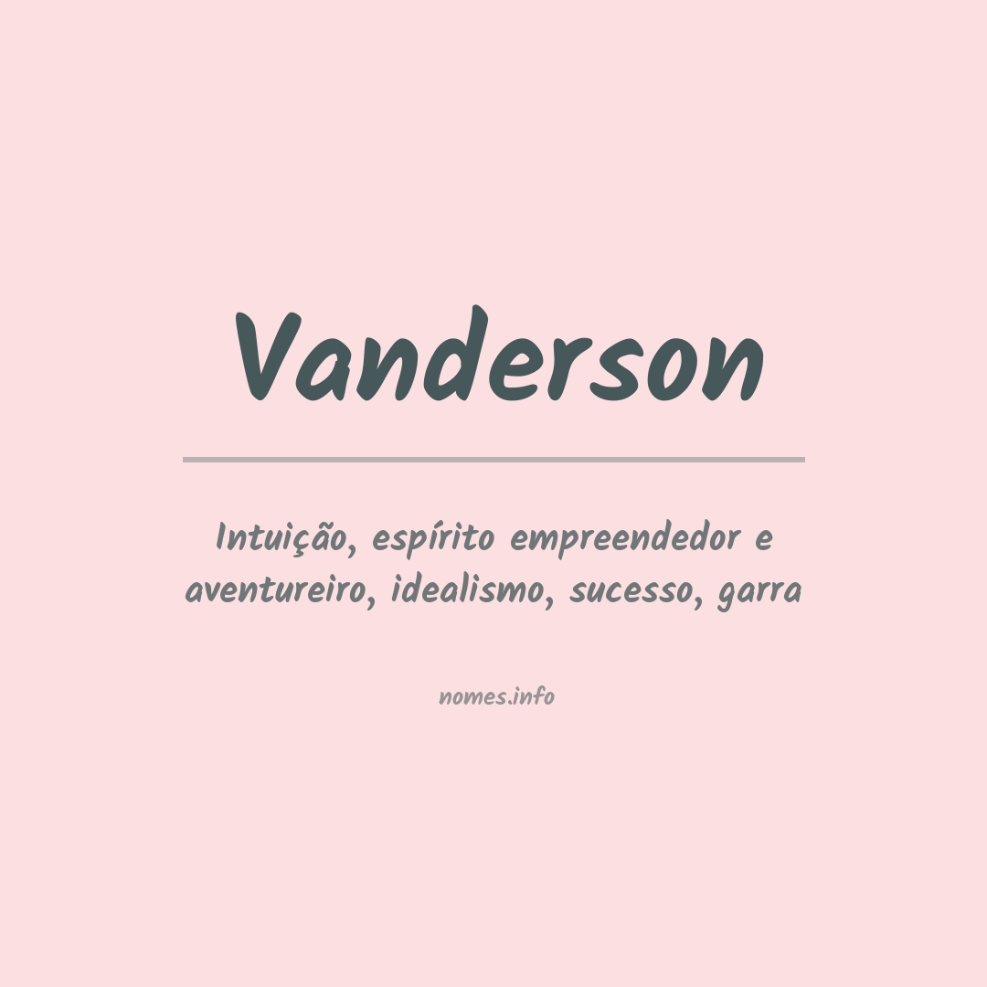 Significado do nome Vanderson