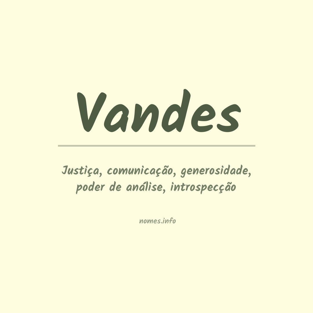 Significado do nome Vandes