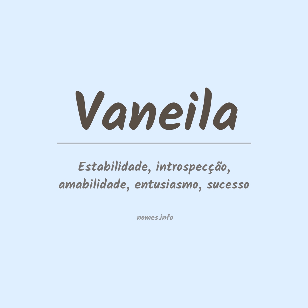 Significado do nome Vaneila