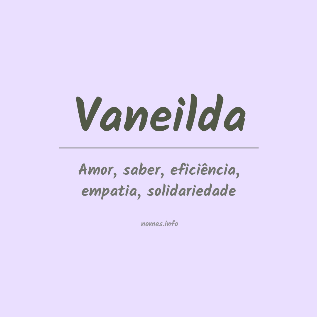 Significado do nome Vaneilda