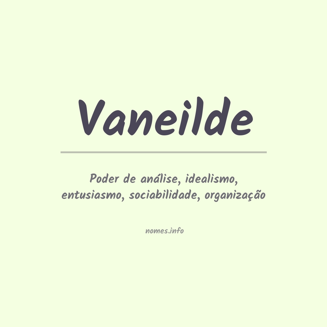 Significado do nome Vaneilde