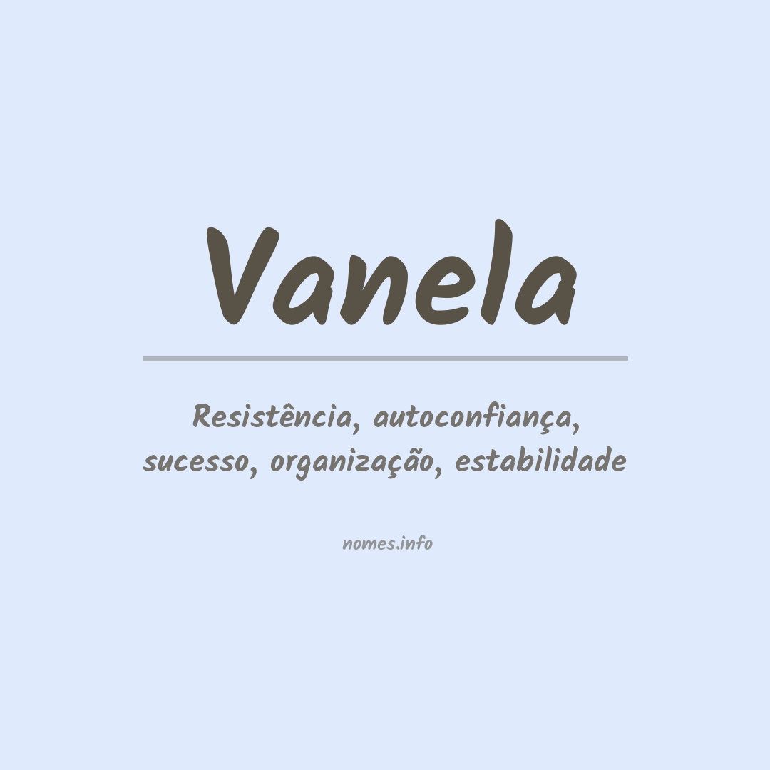 Significado do nome Vanela