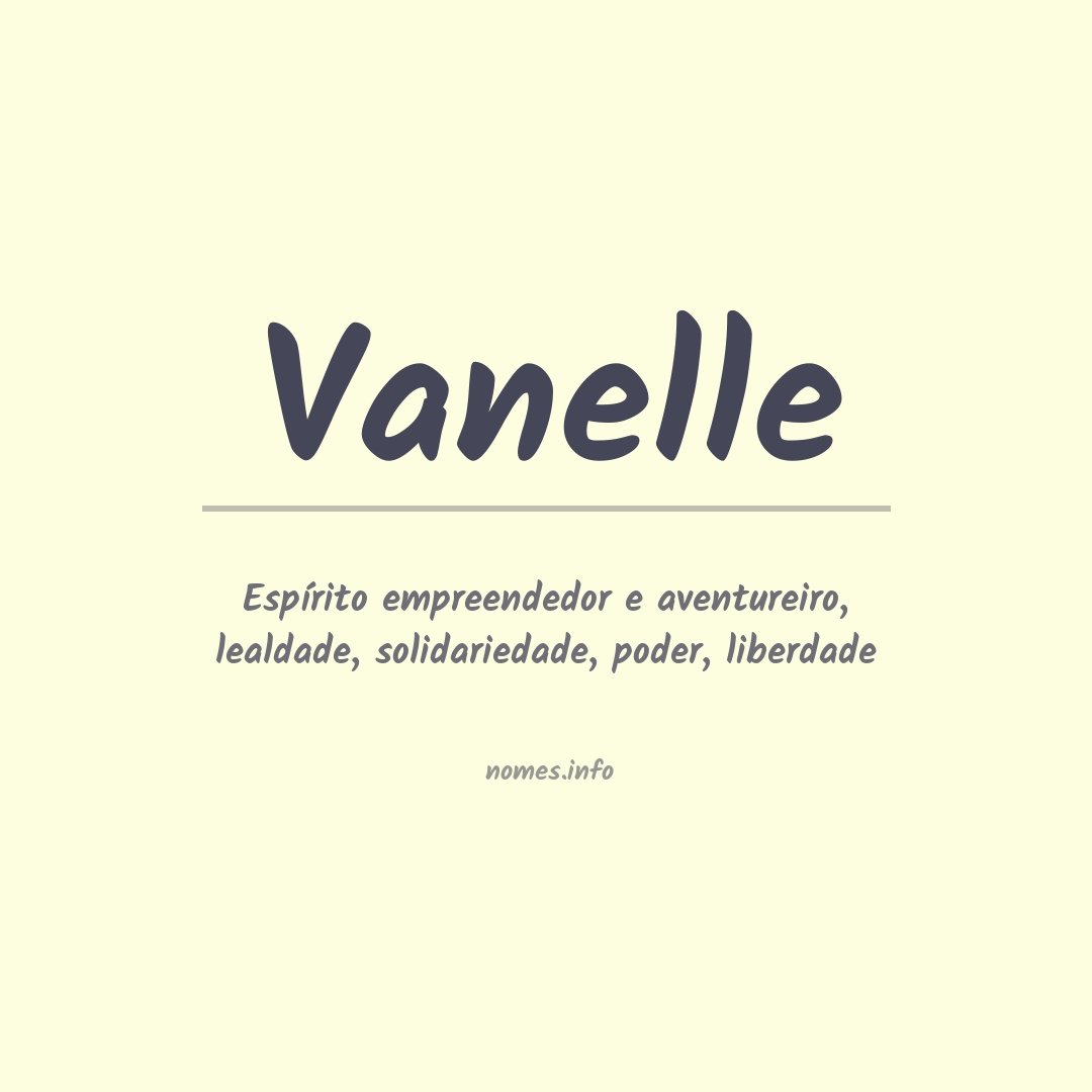 Significado do nome Vanelle