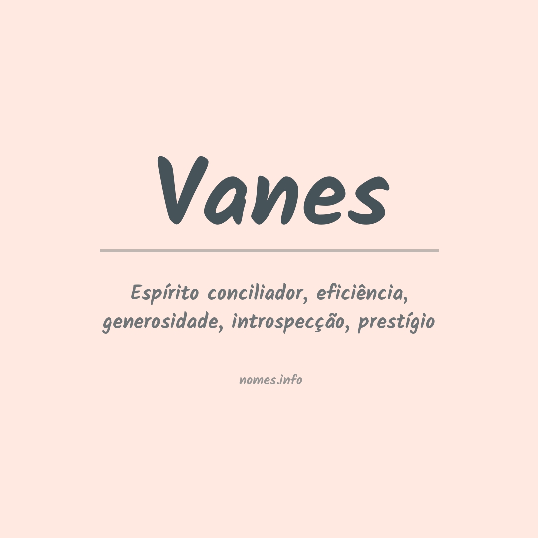 Significado do nome Vanes