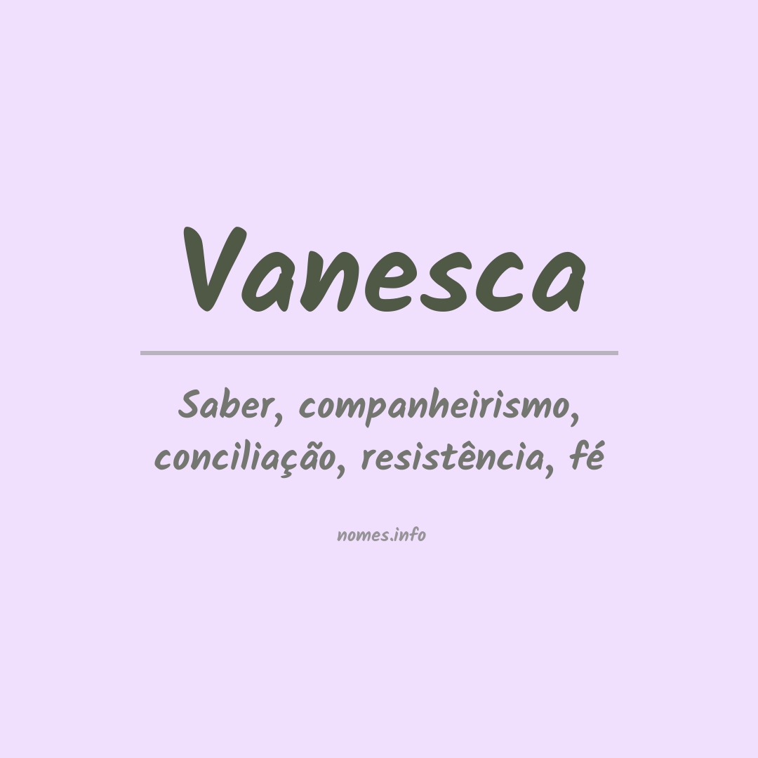 Significado do nome Vanesca