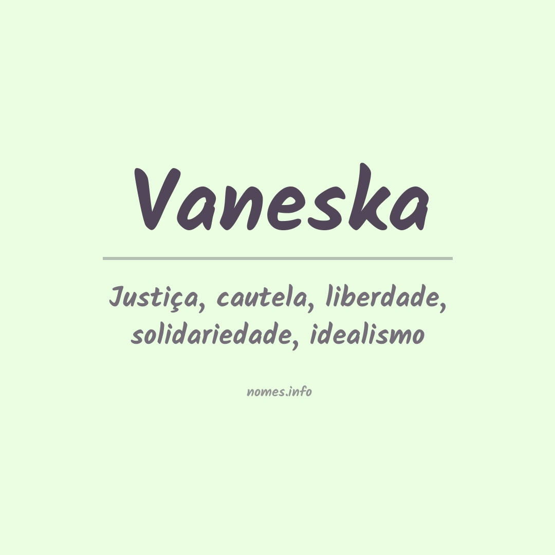 Significado do nome Vaneska