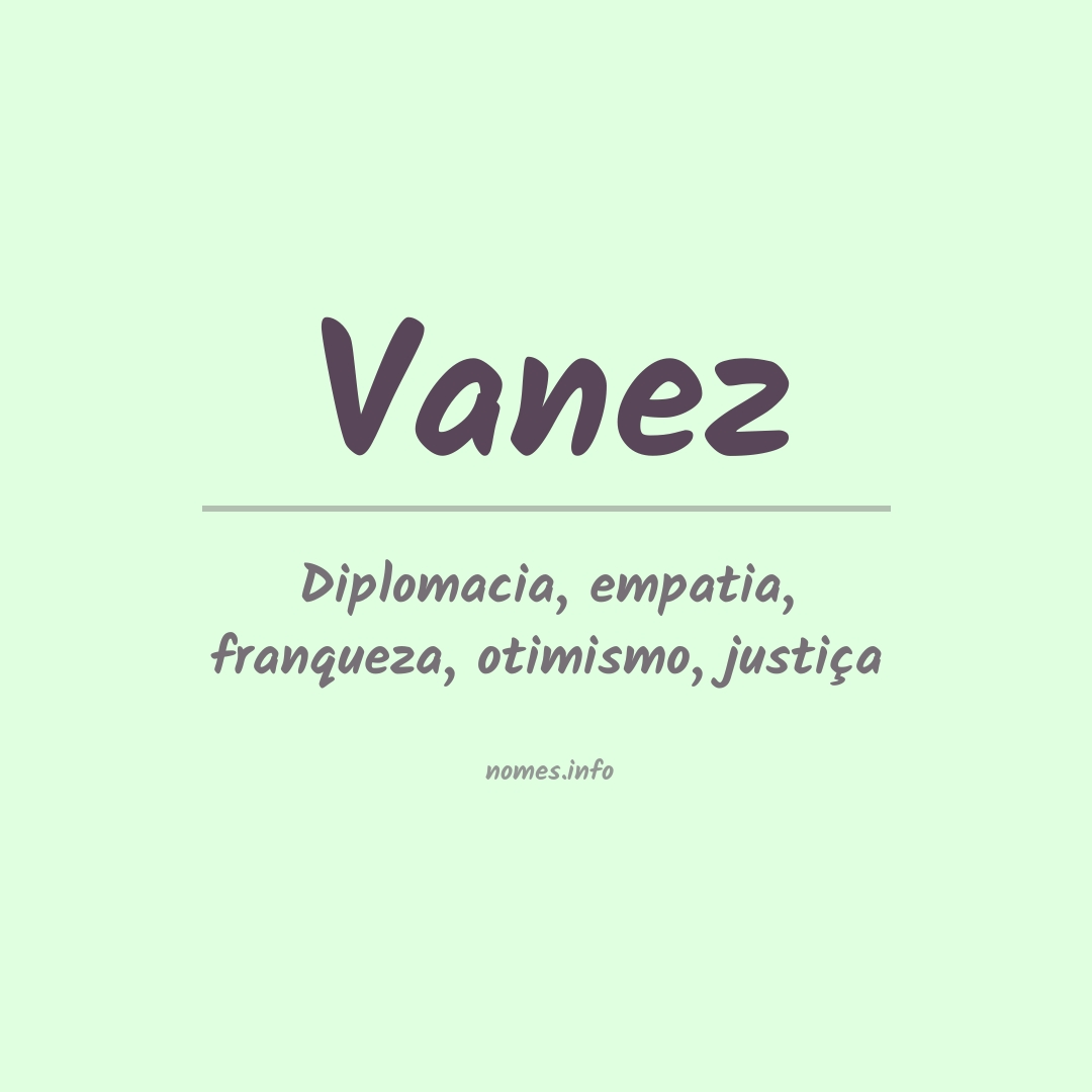 Significado do nome Vanez