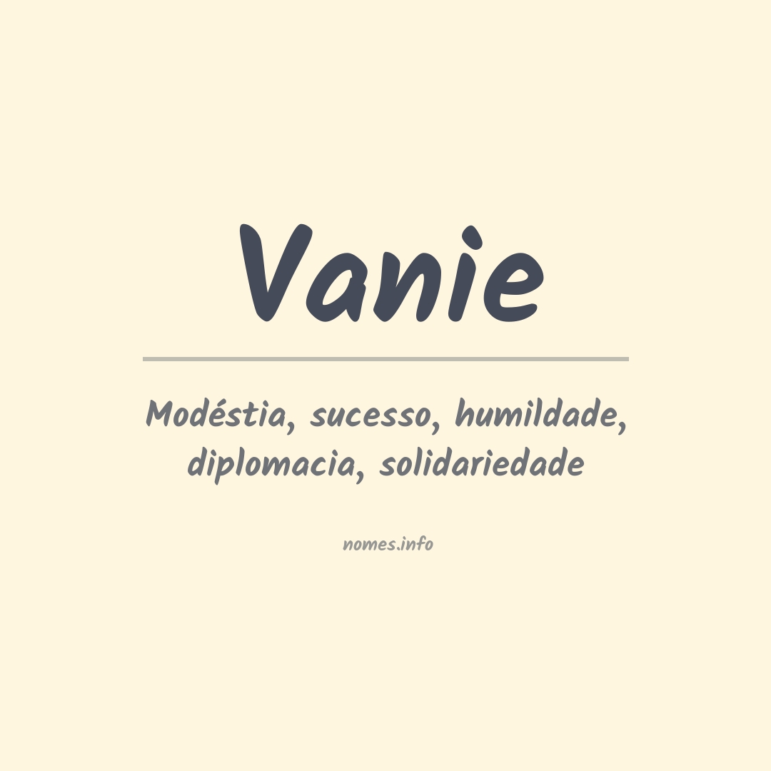 Significado do nome Vanie