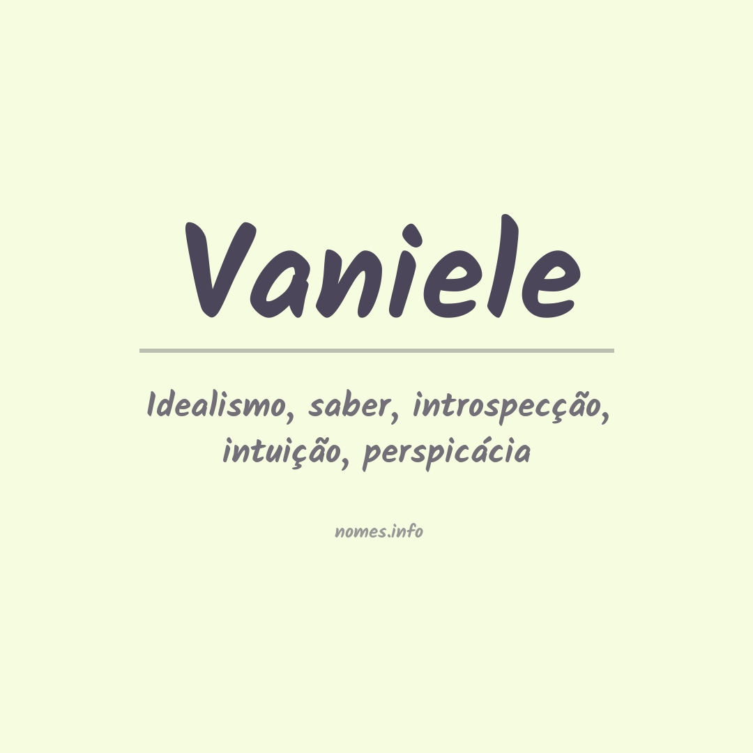Significado do nome Vaniele