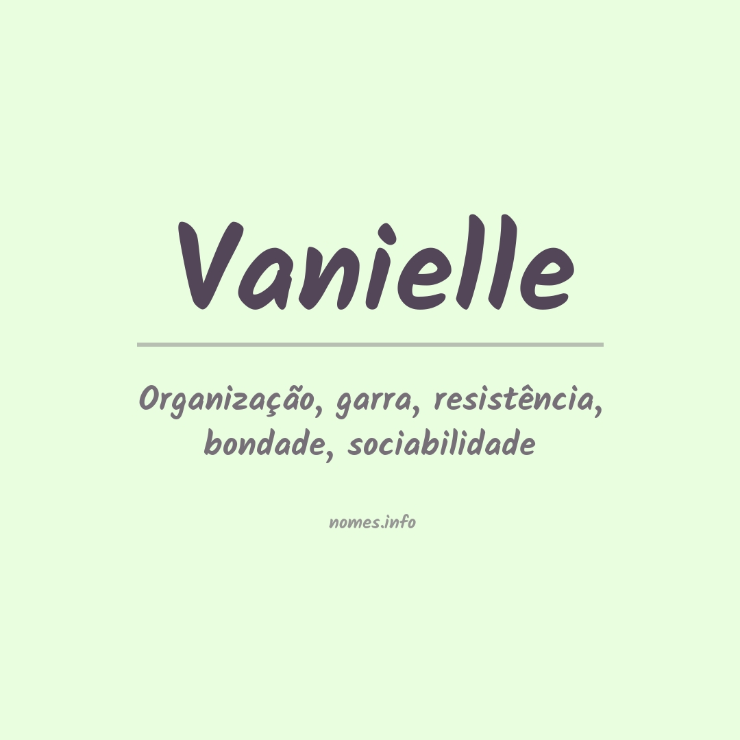 Significado do nome Vanielle