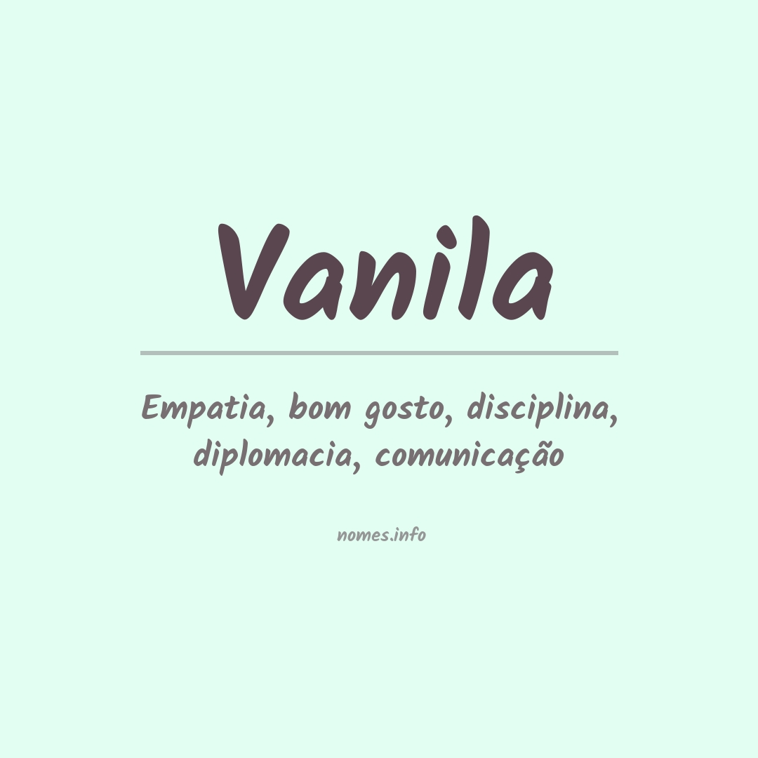 Significado do nome Vanila